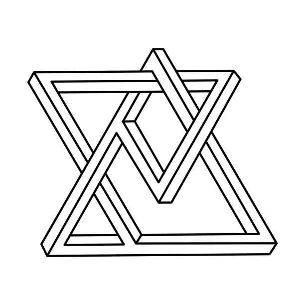 Free impossible triangle 3d line art geometry escher Vector Images ...