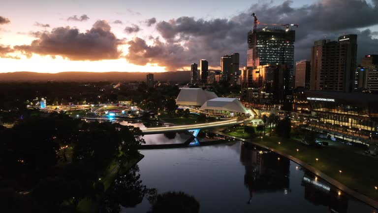 Adelaide City Sunrise Drone