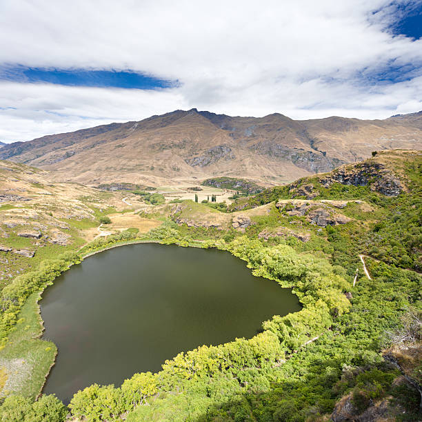 istock Green oasis in dry highlands of Central Otago, NZ 148302919