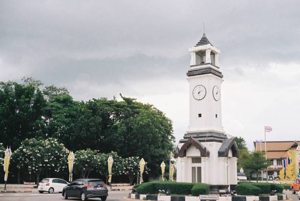 istock Lampang clock tower on film photography 1483030526