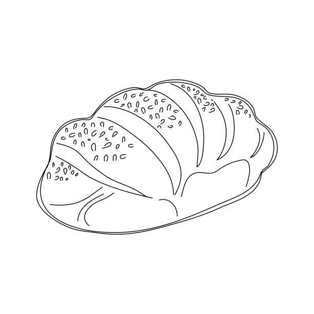stockillustraties, clipart, cartoons en iconen met sourdough bread isolated on white background. hand drawn vector illustration. - breda