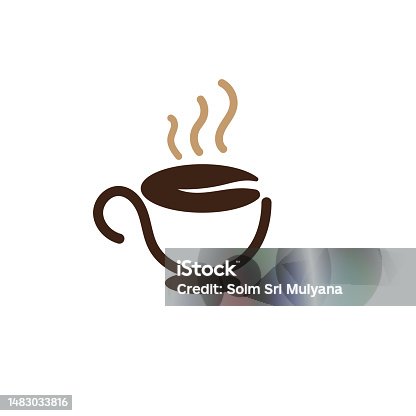 istock coffee cup logo with vector style template 1483033816