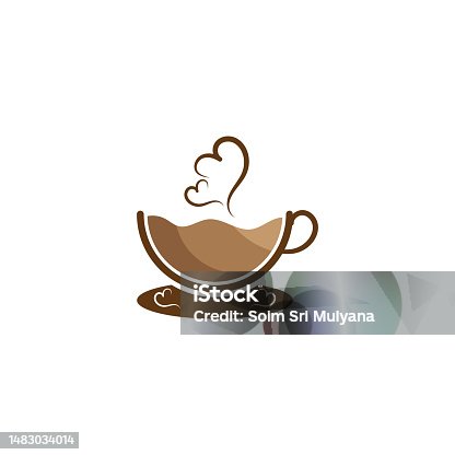 istock coffee cup logo with vector style template 1483034014