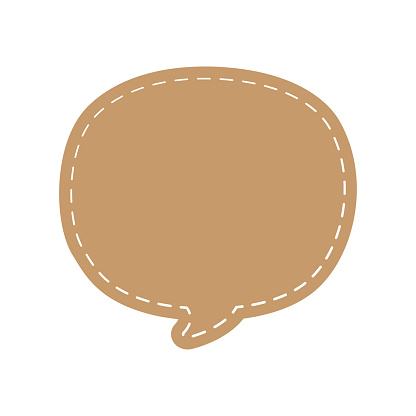 istock Blank Round Speech Bubble with Dashed Line. Simple Flat Scrapbook Stitched Design Vector Illustration Set. 1483034124
