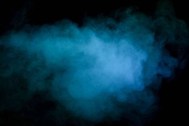 istock Blue and yellow steam on a black background. 1483035644