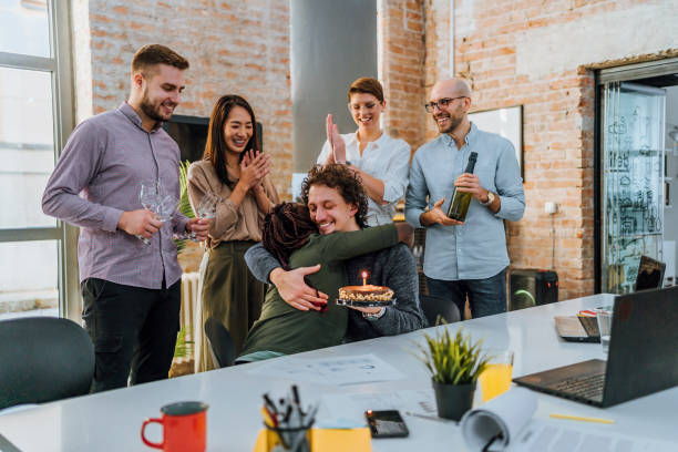 istock Birthday celebration in the office 1483035980