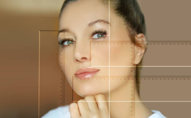 istock Making Beauty, modifying face to make it closer to the Golden Mask,plastic surgery. correction of asymmetry. 1483036868