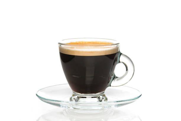istock Cup of espresso coffee on white background 1483039732