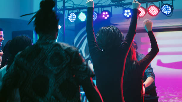 istock Diverse people jumping on dance music 1483041294