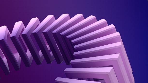 istock Crystal plates bending to form a round cylinder Pop abstract Elegant Modern 3d render background design image 1483041889