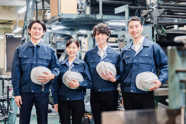 istock Group photo of factory workers 1483043957