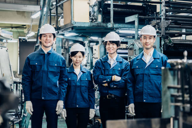 istock Group photo of factory workers 1483044005