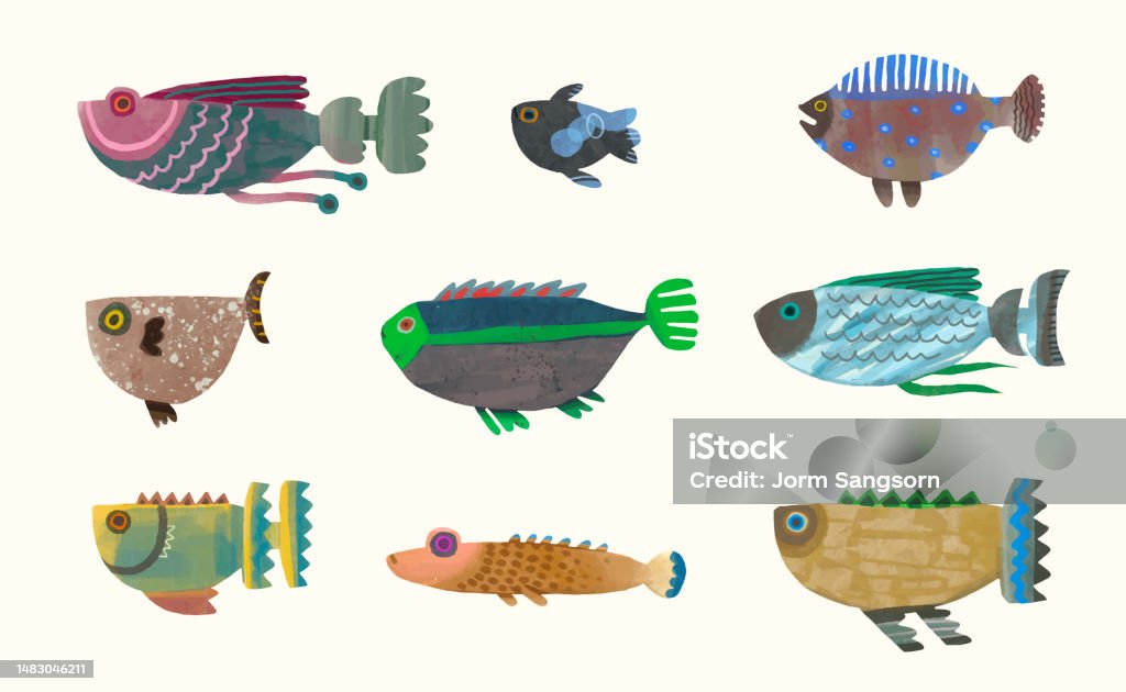 Media Vector Fish Fish Stock Illustration - Download Image Now - Fish, Watercolor ...