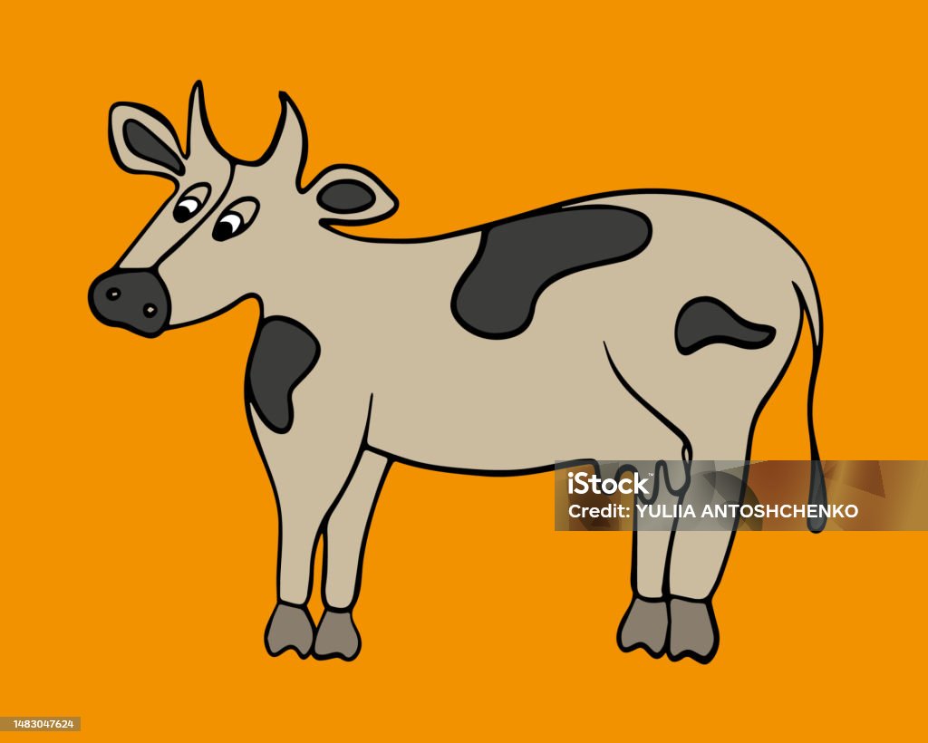 Sapi Vector Cartoon Seekor Sapi Kartun Ilustrasi Stok - Unduh Gambar Sekarang - Alam, Alam ...