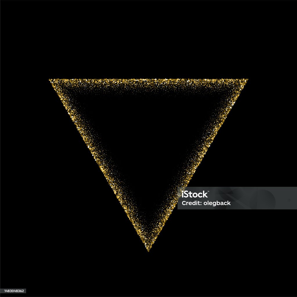 Triangular Gold Frame Triangle Gold Frame Made Of Glitters With Bright Glow Light Effect ...