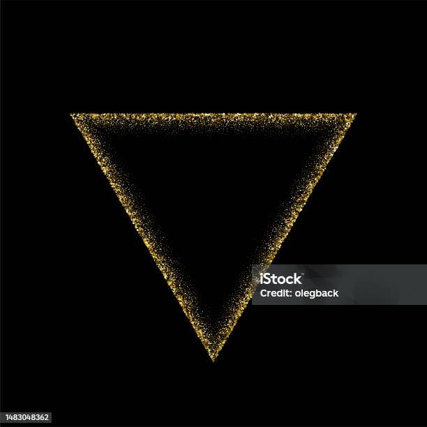 Triangular Gold Frame Triangle Gold Frame Made Of Glitters With Bright Glow Light Effect ...