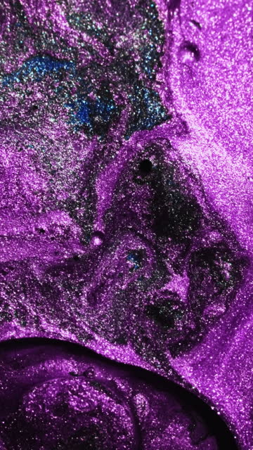 glitter paint ink flow fluid mix purple blue wave