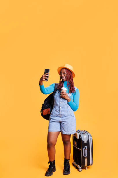 istock Traveller taking photos on vacation trip 1483049000