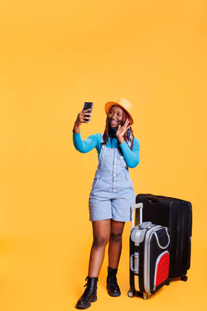 istock Tourist using videocall meeting online 1483049168