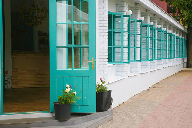 istock Wall of house with set  windows 148305004