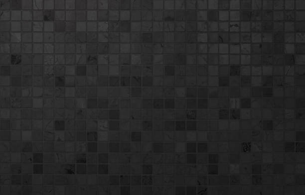 istock Dark black ceramic wall chequered and floor tiles mosaic background in bathroom. Design pattern geometric with grid wallpaper texture decoration pool. Simple seamless abstract surface grunge. 1483051677