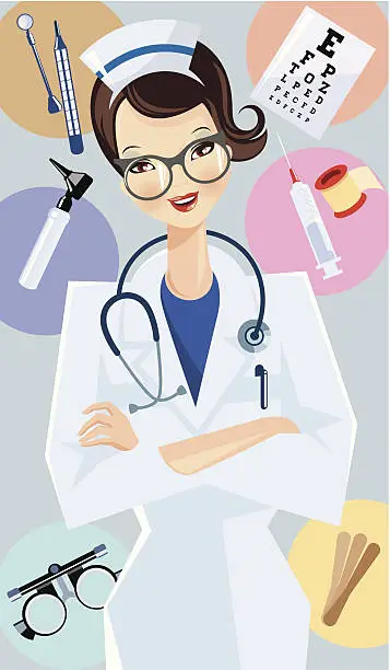 Vector illustration of Friendly doctor.