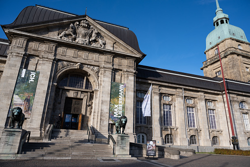 Darmstadt, Germany - November 9, 2021: The Hessisches Landesmuseum Darmstadt (Hessian State Museum Darmstadt), HLMD, a multidisciplinary museum.