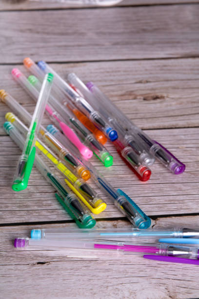 istock photo pile of colored pens on the table 1483055545
