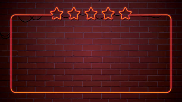 istock Neon illuminated red five stars sign on a brick wall 1483057376