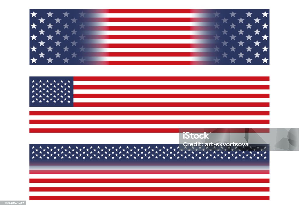 Usa Flag Banners Stars And Stripes Flag Patriotic Background Red White Blue  With Stars Stripes American Flags Border Stock Illustration - Download  Image Now - iStock