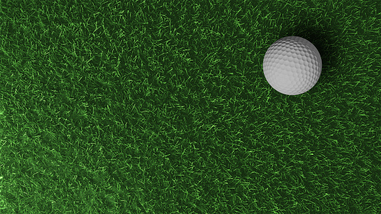 3D golf ball on green grass field