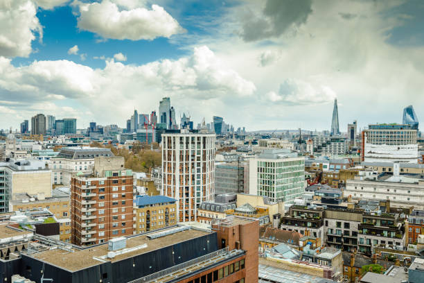 istock High angle view across modern London city skyline from Holborn 1483061202