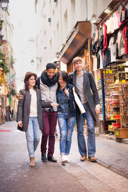 istock Diverse Friends in Paris Walking and Laughing Together 1483065980