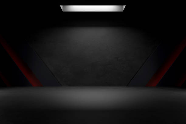 istock empty abstract industrial concrete interior. concrete floor and dark room. 3d illustration 1483067834