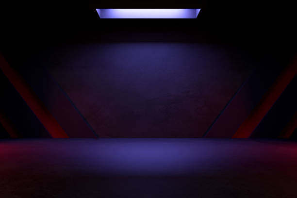 istock empty abstract industrial concrete interior. concrete floor and dark room. 3d illustration 1483067860