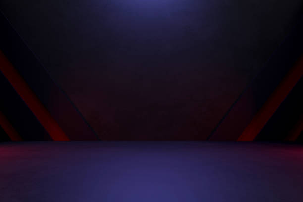 istock empty abstract industrial concrete interior. concrete floor and dark room. 3d illustration 1483067869