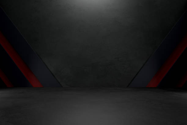 istock empty abstract industrial concrete interior. concrete floor and dark room. 3d illustration 1483067882