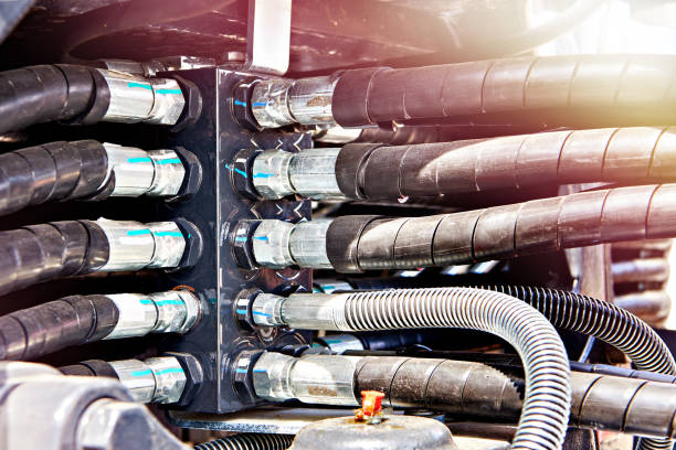 istock Hoses of hydraulic 1483071484