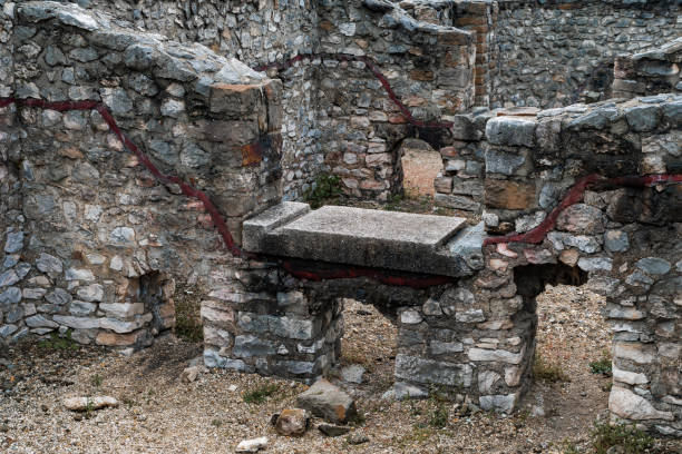 istock Ancient roman ruins with stone wall in Aquincum 1483071862