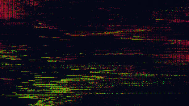 istock Glitch noise static television VFX pack. Visual video effects stripes background, CRT tv screen no signal glitch effect 1483073264