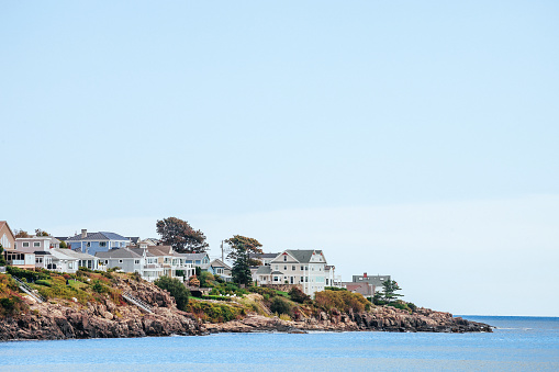 Waterfront homes. York, Maine, USA