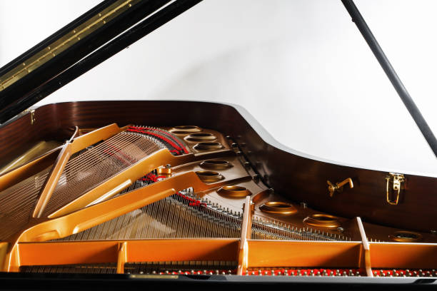 istock Inner details of luxury grand piano such as hammers, strings and pins 1483079184