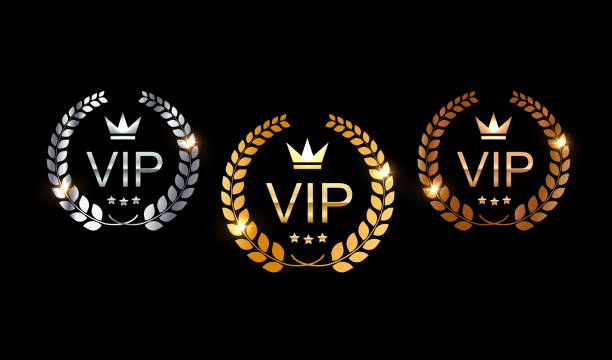 ilustrações, clipart, desenhos animados e ícones de ouro, prata e bronze vip icon.membership card icons vector set. convite vip fundo de luxo. - shield bronze gold silver