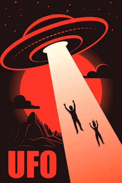 Vector illustration of UFO Poster