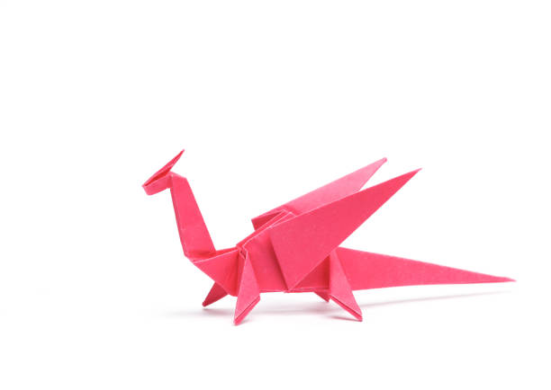 istock Paper origami dragon isolated on white background 1483085996