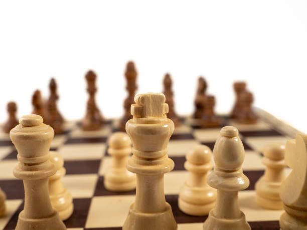 istock Wooden chess on a white background. Board game chess. 1483088496