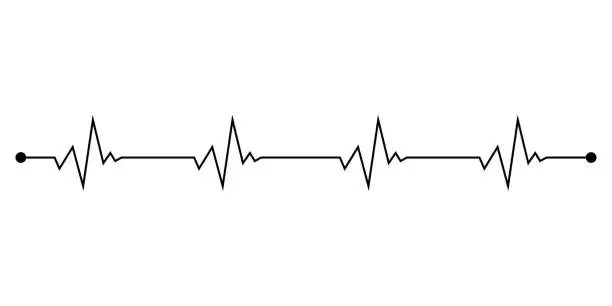 Vector illustration of Heartbeat line icon. CARDIOGRAM line icon. EKG and Cardio symbol. Heart beat monitor pulse line. heart beat pulse rate and blood pressure Pulse trace.