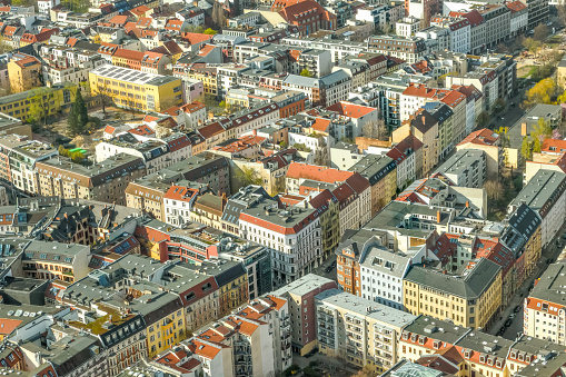 Apartment buildings in Berlin-Prenzlauer Berg from above