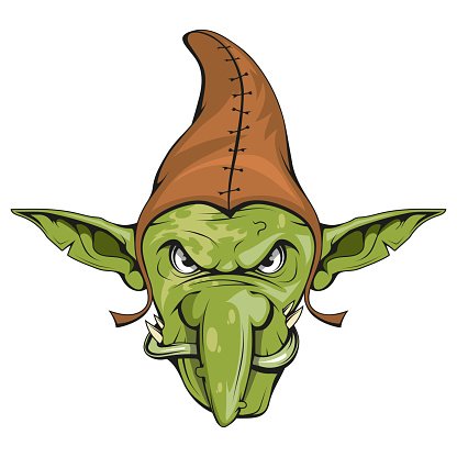 Goblin. Vector illustration of a troll . Fantasy medieval