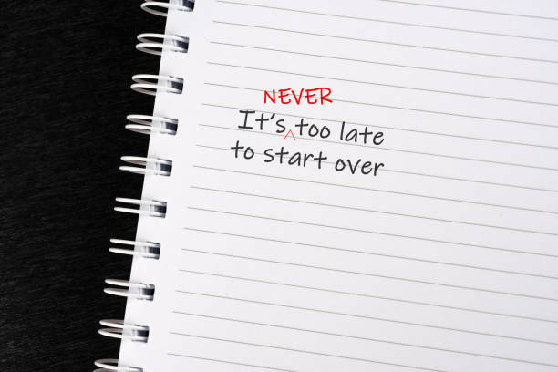 istock Life inspirational quotes - It's never too late to start over 1483099258